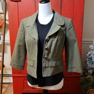 Cynthia Steffe, Khaki Green blazer/jacket - Size Juniors 10
